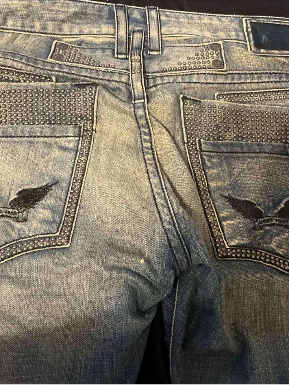 Robin's Jean Men's Blue Bleached Bootcut Jeans Size 38 Waist 34 Long